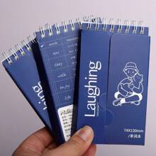 1本英文單字筆記本,方便學生快速記筆記,可攜式活頁筆記本,學習計劃 - 藏蓝色 - 查看 1