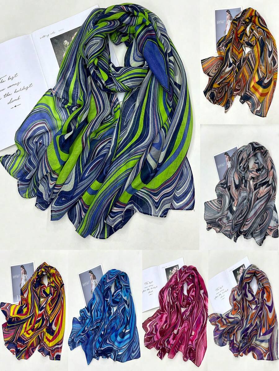 Khăn choàng chống nắng họa tiết xoáy độc đáo Boho 1 Khăn quàng cổ nữ du lịch thiết yếu, thời trang & đa năng - Nhiều màu - Xem 1