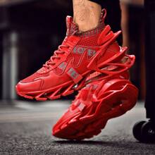 鞋子男士运动鞋男休闲男鞋网球豪华鞋训练鞋竞速透气鞋时尚乐福鞋男士跑步鞋 - 杏色 - 查看 4