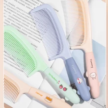 1款可愛的卡通圖案女士櫥櫃,家用便攜式直髮梳 - 淺灰紫 - 查看 8