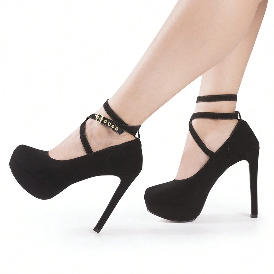 Women Heeled Sandals - 黑色 - 查看 1