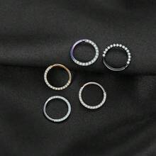 2 PEZZI Anelli per il naso a cerchio in acciaio chirurgico 316L con CZ frontali chiari, anelli per orecchie, cartilagine, daith, tragus, elice, rook, anelli per ombelico, capezzolo, setto nasale, sopracciglio, labbra, lobo, elice sottile da 6 mm, 8 mm, 10 mm, regali di San Valentino, gioielli per body piercing di San Valentino