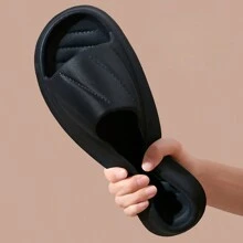 Fashion Simple Household Slippers, Indoor Slippers, Thick Bottom Guest Slippers, Comfortable Slippers - Black - View 3