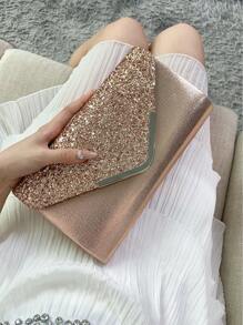 REMANLAND Shiny Evening Clutch, Elegant Fashion Envelope Bag, Ladies' Wedding Handbag For Party And Dancing