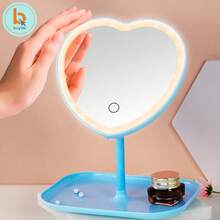 BUYTITI Espejo en forma de corazon con luz LED espejo cosmético HZJ-922 - Multicolor - Ver 5