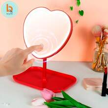 BUYTITI Espejo en forma de corazon con luz LED espejo cosmético HZJ-922 - Multicolor - Ver 2