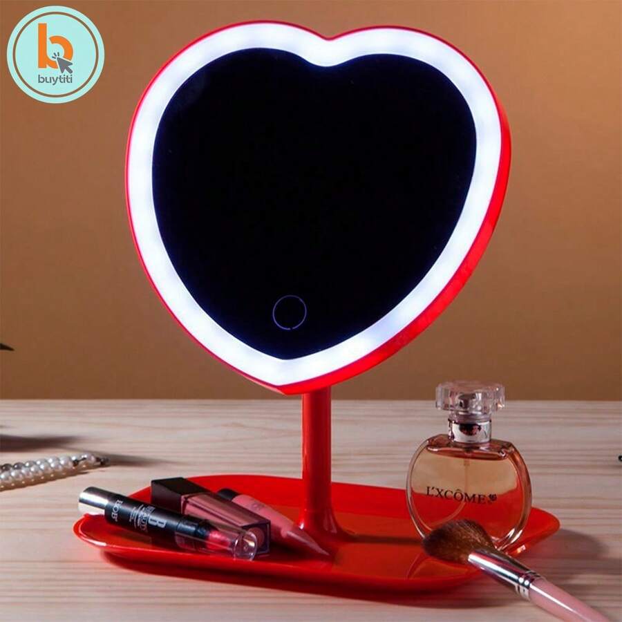 BUYTITI Espejo en forma de corazon con luz LED espejo cosmético HZJ-922 - Multicolor - Ver 1