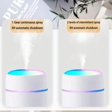 1pc Colorful 300ml Ultrasonic Humidifier-Usb Powered-Aromatherapy Essential Oil Diffuser For Room, Office, Desk, Home, Car -Air Purifier And Back-To-School Supplies - White - View 6