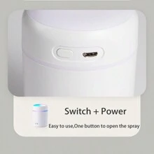 1pc Colorful 300ml Ultrasonic Humidifier-Usb Powered-Aromatherapy Essential Oil Diffuser For Room, Office, Desk, Home, Car -Air Purifier And Back-To-School Supplies - White - View 5