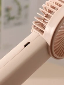 AOYI 1只可充電的便攜式手持簡易戶外小風扇,帶一檔調節和掛繩 - 粉色 - 查看 5