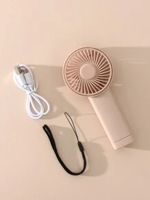 AOYI 1只可充電的便攜式手持簡易戶外小風扇,帶一檔調節和掛繩 - 粉色 - 查看 9