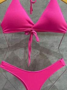 Women Bikini Sets - Hot Pink - View 2