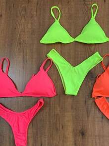 Women Bikini Sets - Lime Green - View 2