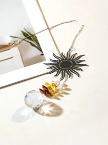 1pc Crystal Sun Catcher, Sun Lizard Cactus Crystal Wind Chime Pendant, Outdoor Gardening Light Collector Pendant For Wedding Home Decoration Gifts Birthday Graduation