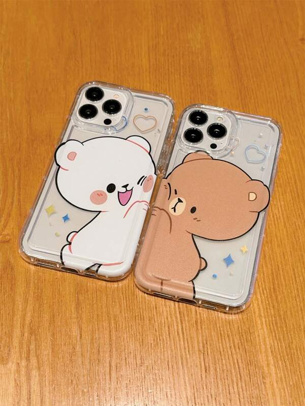 Valentines Bear 2pcs/Set Cartoon Couple Design Shockproof Phone Cases Waterproof Anti-Fall Scratch Resistant