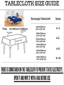 1片純色便攜輕質桌布,質感高端,多種尺寸防塵餐桌套 - 藍色 - 查看 2