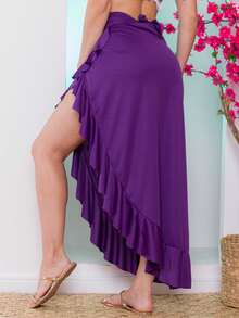 S&W 2024 Nova saia de praia brasileira verão/praia/proteção solar/viagens - Roxo - Visão 3