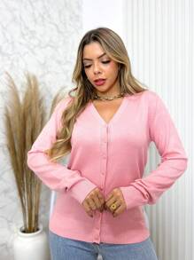 Women Cardigans - Baby Pink - View 1