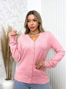 Women Cardigans - Baby Pink - View 3