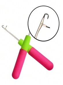 2PCS Latch Crochet Hook Needle Plastic Knitt For Making Jumbo Braiding Dreadlock Hair Tools Weaving Dreadlock Extension - Green - View 1