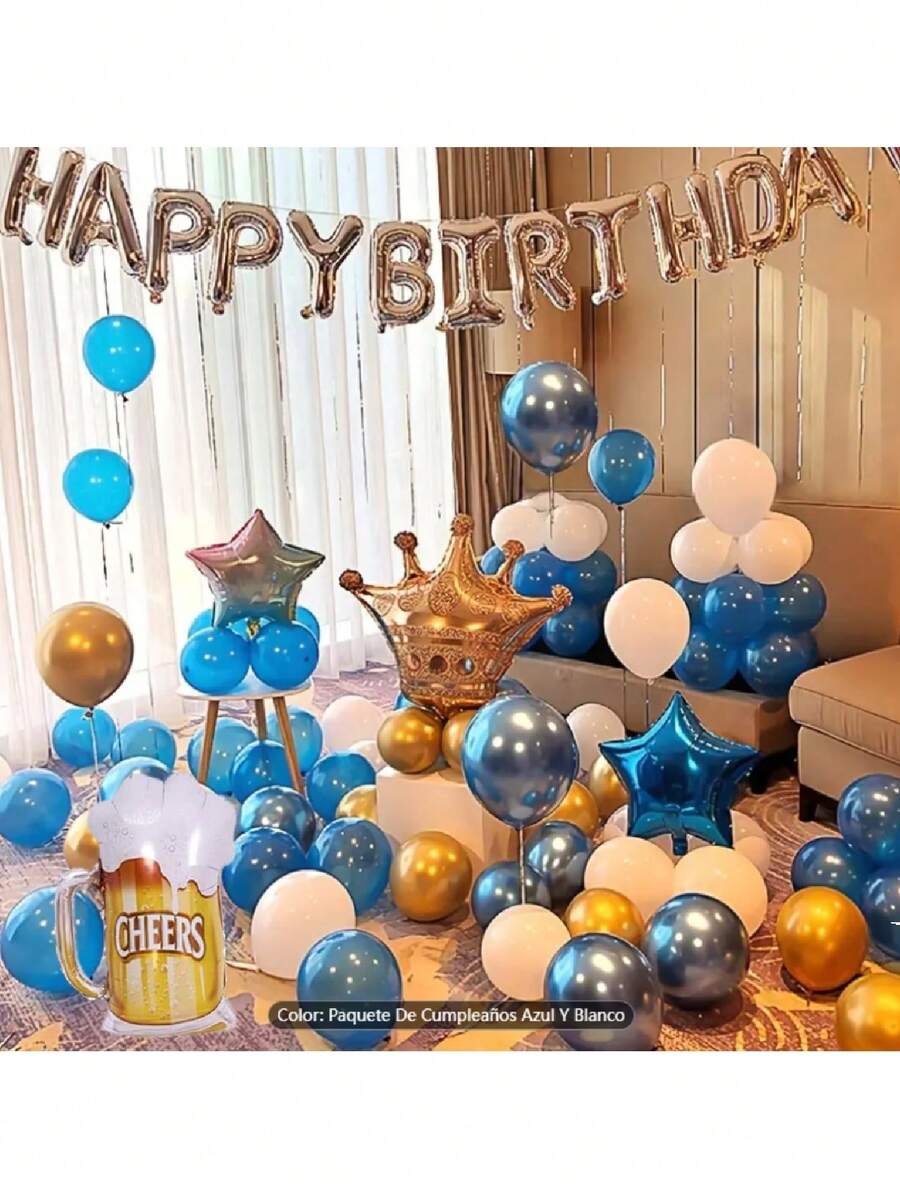 GLOBOS DECORATIVOS  para adorno de fiesta FELIZ CUMPLEAÑOS - Multicolor - Ver 1