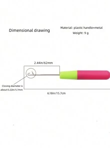 2PCS Latch Crochet Hook Needle Plastic Knitt For Making Jumbo Braiding Dreadlock Hair Tools Weaving Dreadlock Extension - Green - View 5