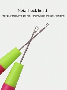 2PCS Latch Crochet Hook Needle Plastic Knitt For Making Jumbo Braiding Dreadlock Hair Tools Weaving Dreadlock Extension - Green - View 6