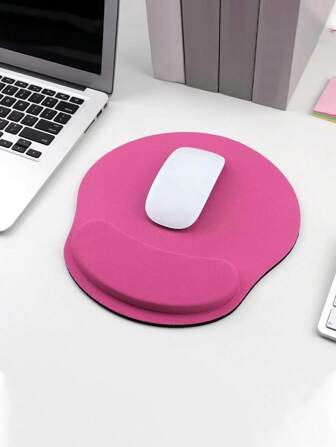 1 pieza Alfombrilla de ratón con soporte de muñeca de unicolor EVA, adecuada para portátil, computadora portátil, regreso a la escuela, almohadilla de ratón para juegos
