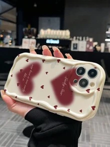 情人节单件装 TPU 奶油色心形防震手机壳，兼容 11、12、13、14、15、16、12 Pro Max、13 Pro Max、14 Pro Max、15、15 Pro、15 Plus、15 Pro Max、A03、A04、A12、A13、A23、A24、A33、A34、A52、A72、A73 - 彩色 - 查看 3