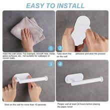 1 Miếng Thép không gỉ Hộp đựng khăn giấy , Hiện đại Chất rắn Khăn giấy Máy Phân phối Đối với Phòng tắm - trắng - Xem 7