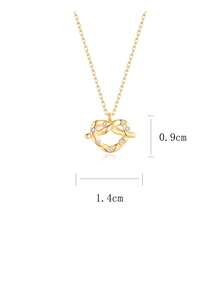 1入組原創設計925純銀面包吊墜項鍊（附鑽石和石英）,豪華時尚,適合女性日常穿戴 - 香檳色 - 查看 2