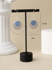 1 Paio Di Orecchini Eleganti Rotondi Blu Adatti Per L'uso Quotidiano