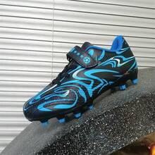2024新款男童魔鬼氈防滑足球鞋，專業舒適戶外透氣練習和比賽足球鞋 - 藍色 - 查看 6