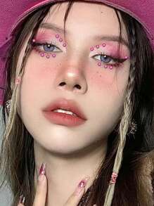 1pc Light Pink Diamond Face Glitter Suitable For Face And Eye Makeup - Pink - View 5