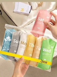 7入組女士一次性三角褲,適合日常、旅行、戶外使用 - 白色 - 查看 1