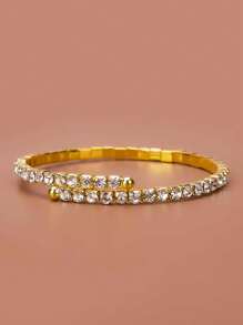 1條薄款鑲鑽女手鐲,日常配件 - 金色 - 查看 15