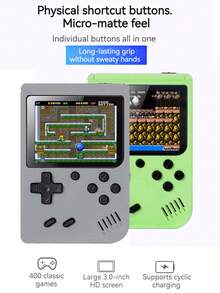 1 Pieza Consola De Juegos Portátil Manual Nueva Versión Clásica Retro Mini Macaron 400 Juegos Nostálgicos Rusos De Antaño - Gris - Ver 6