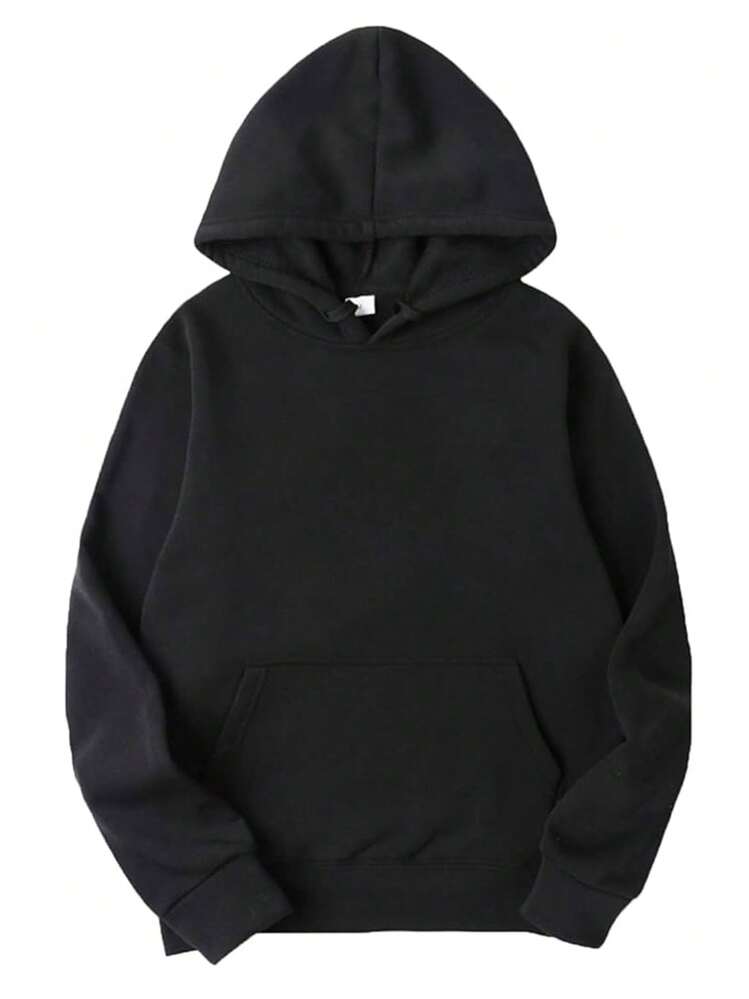 Sudadera Hoodie Negra con Capucha, Unisex Suave Afelpada Casual - Main Image