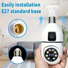 Vavupo 1080P WIFI Bulb Camera Wireless Baby Monitor Dual Lens Color Night Vision Two-Way Audio Indoor Video Surveillance CCTV Cameras - White Camera - View 4