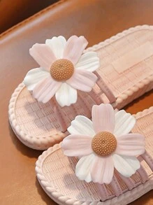 1pair Cute Girls' Slipper, Indoor And Outdoor Anti-Slip Soft Bottom Children's Summer Slipper For Shower And Home Use - Pink - View 3