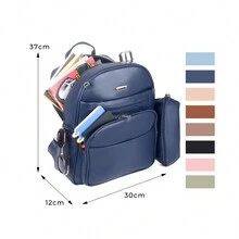 Women Functional Backpacks - Navy Blue - View 4