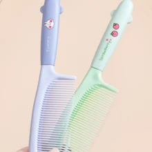 1款可愛的卡通圖案女士櫥櫃,家用便攜式直髮梳 - 淺灰紫 - 查看 5