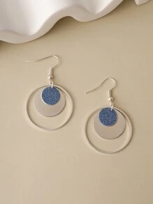 1 Paio Di Orecchini Eleganti Rotondi Blu Adatti Per L'uso Quotidiano