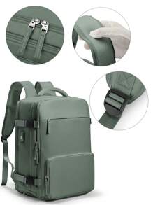 Travel Backpack Carry On Backpack For Women Airline Approved, Waterproof College School Computer Laptop Backpack Business For Airplanes With Trolley Sleeve, Large Capacity Sports Backpack Business Weekender Overnight School Backpack Lap Top Back Pack For Men And Women Fits 15.6 Inch Notebook, Fashion Men & Women Backpack As Personal Item For Travel, Business, School, Outdoor Camping. Cabin Bag Fathers Day Gifts Summer College Bag Dad School Bag - Army Green - View 7