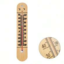 1 件高精準度木材溫度計,室內/室外,免電池,適用於辦公室、教室、客廳、溫室 - 黃色 - 查看 5