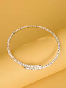 1條薄款鑲鑽女手鐲,日常配件 - 金色 - 查看 5