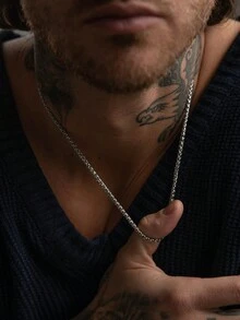 1 Vòng cổ lúa mì dành cho nam, Vòng cổ bằng thép không gỉ titan hình giỏ hoa, Phong cách Hip-Hop thời trang, Thích hợp để đeo hàng ngày và hẹn hò, Món quà tuyệt vời - Bạc - Xem 2