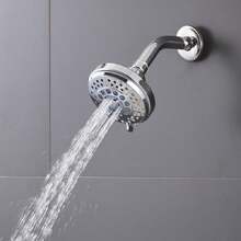 單頭花洒,固定式塑料荷花花洒頭,適用於淋浴間,宿舍,酒店浴室等 - 銀色 - 查看 6