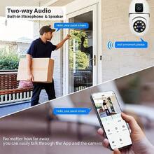 Vavupo 1080P WIFI Bulb Camera Wireless Baby Monitor Dual Lens Color Night Vision Two-Way Audio Indoor Video Surveillance CCTV Cameras - White Camera - View 5