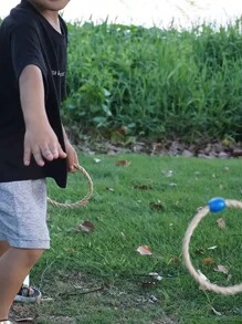 1pc Outdoor Rope Ring, Game Rope, Throwing Ring, Natural Rope For Outdoor Activities And Games - Multicolor - View 1